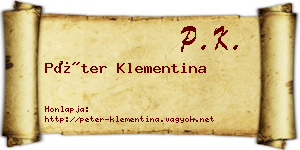 Péter Klementina névjegykártya