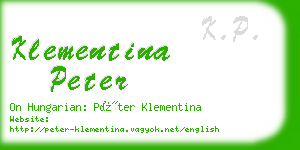 klementina peter business card